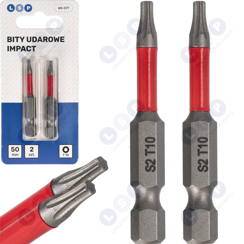 Nárazový bit TORX T10 50 MM Súprava bitov LSP IMPACT 2 KS